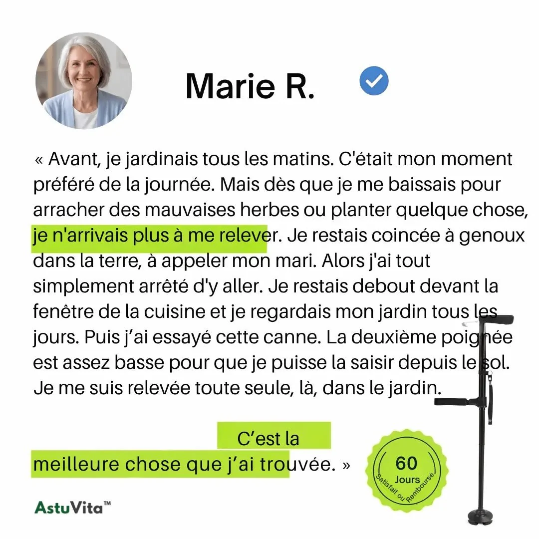 Avis client de Marie R. sur la canne de soutien