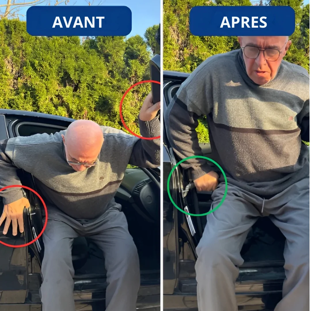 Comparaison avant / après l'utilisation de la poignée d'assistance voiture