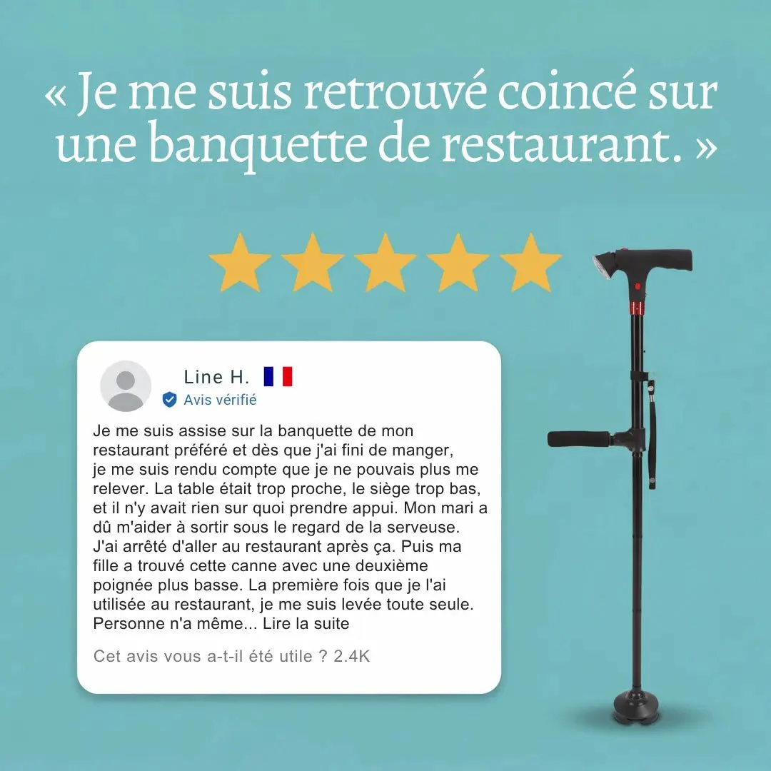 Avis client de Line H. sur la canne de soutien