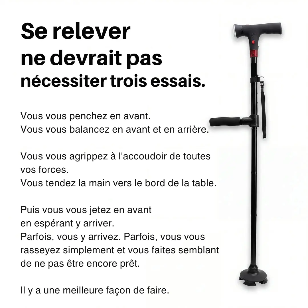 Canne de soutien SolideOui avec double poignée